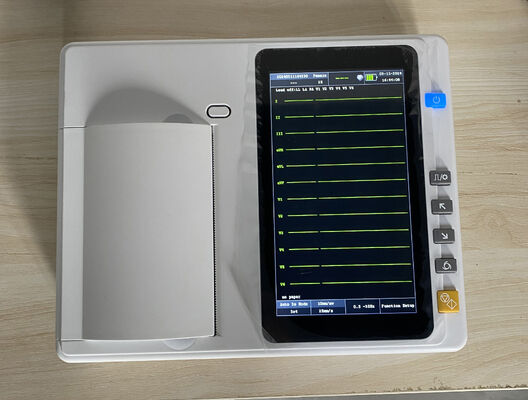 リアルタイム/オフライン分析用サーマルアレイプリンターを備えた7インチタッチスクリーン医療用ECGマシン