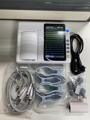 7インチタッチスクリーンサーマルアレイプリンター付き携帯型3/6チャンネル心電図（ECG）マシン、リアルタイム/オフライン解析用