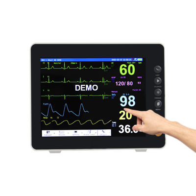 ECG ICU Multi-Parameter Patient Portable Monitor Hospital Equipment with Electric Power Source Made of Plastic Includes Bracket
